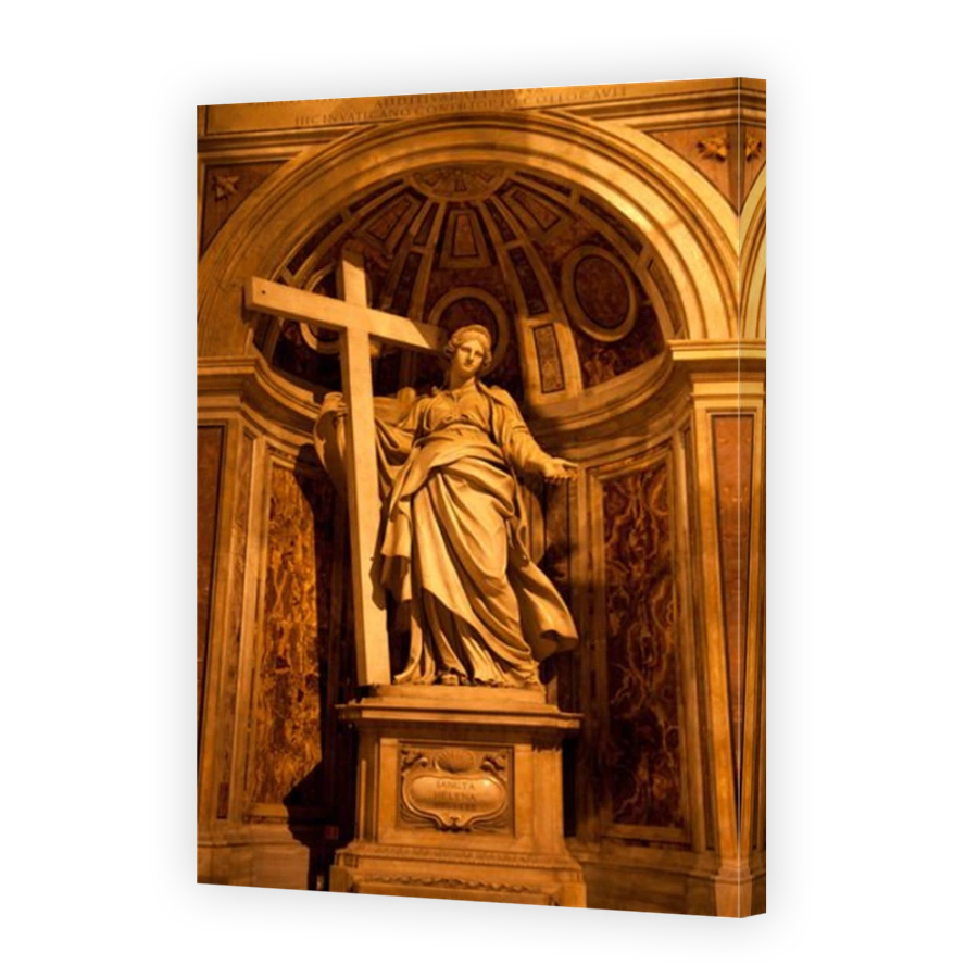 Statue bearing a cross in St. Peter's Basilica, Rome, Italy, Europe