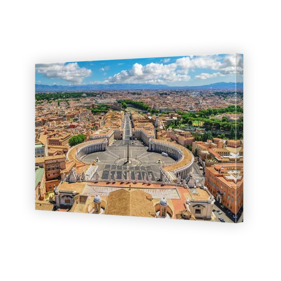Rome Vatican Italy, high angle view city skyline at St. Peter's Square empty nobody