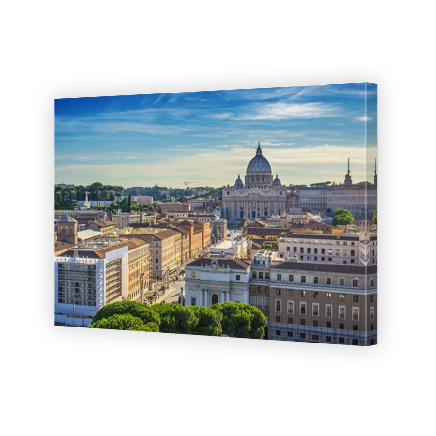 Rome city skyline when sunset , Rome , Italy