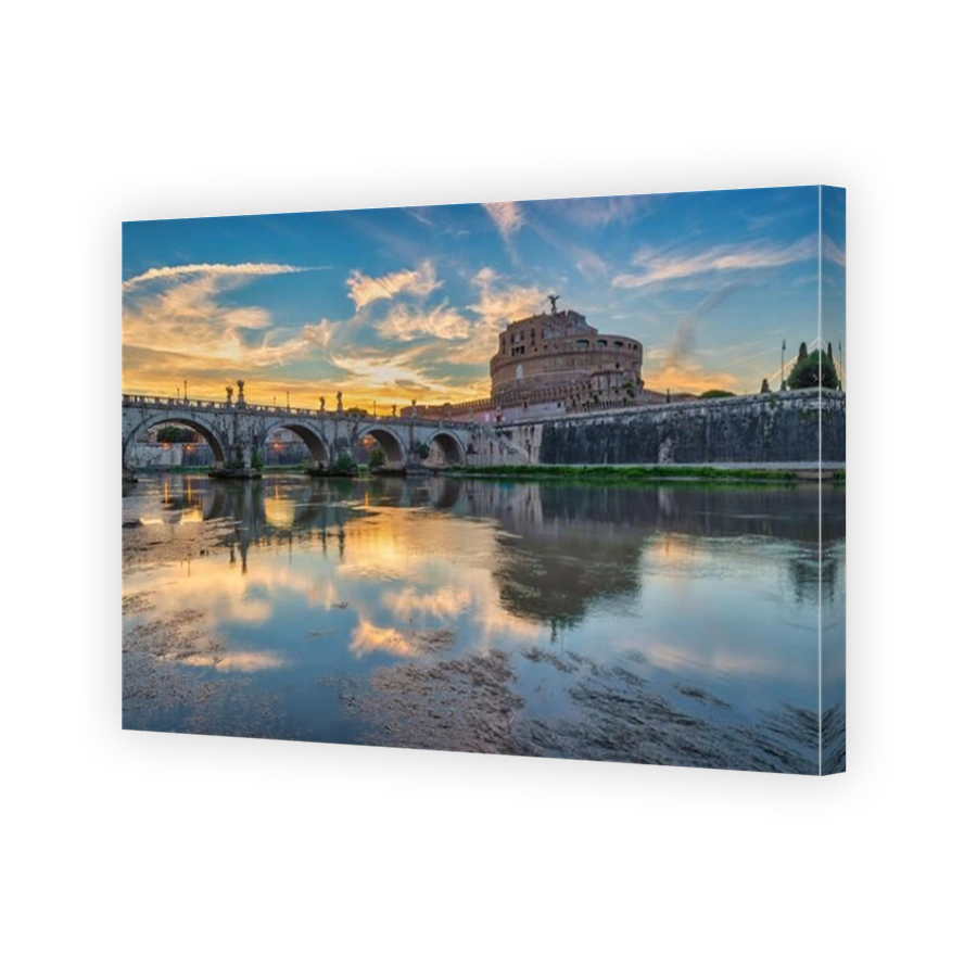 Rome Vatican Italy, sunset city skyline at Castel Sant'Angelo and Tiber River