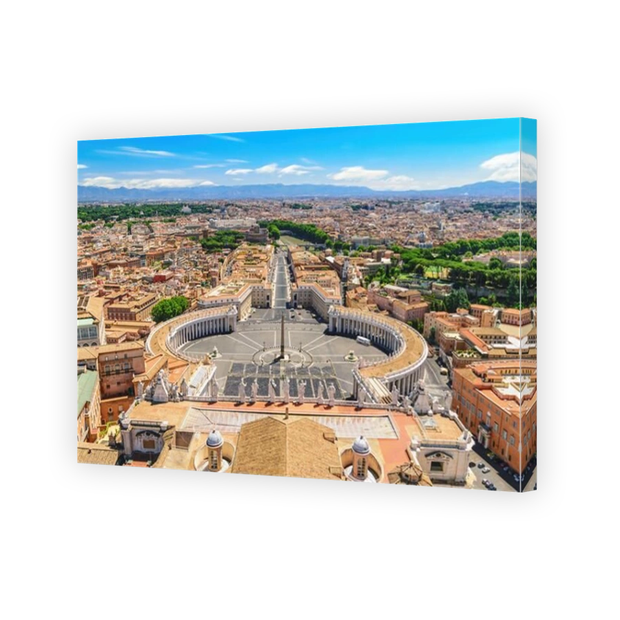 Rome Vatican Italy, high angle view city skyline at St. Peter's Square empty nobody