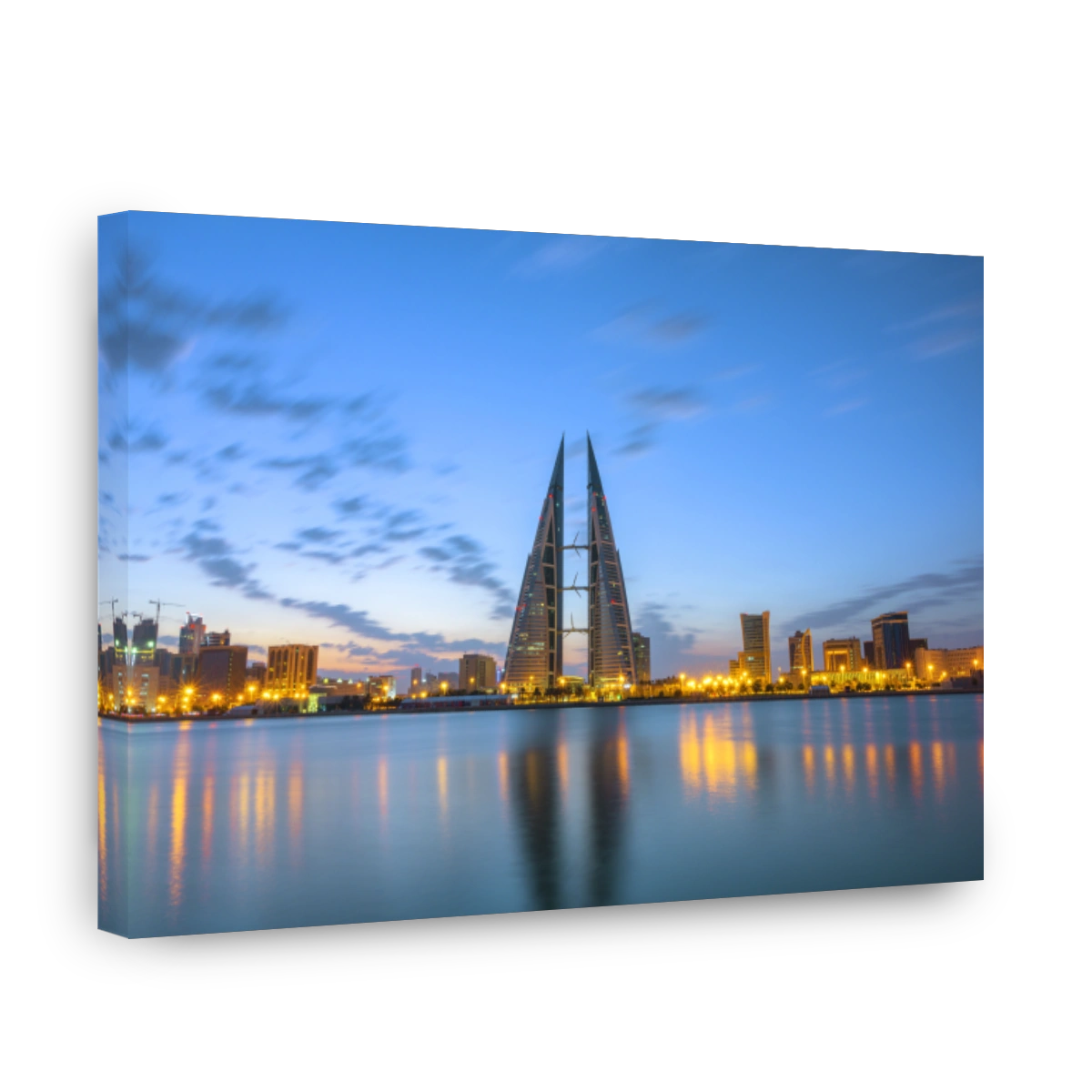 Sunrise over skyline in Bahrain city