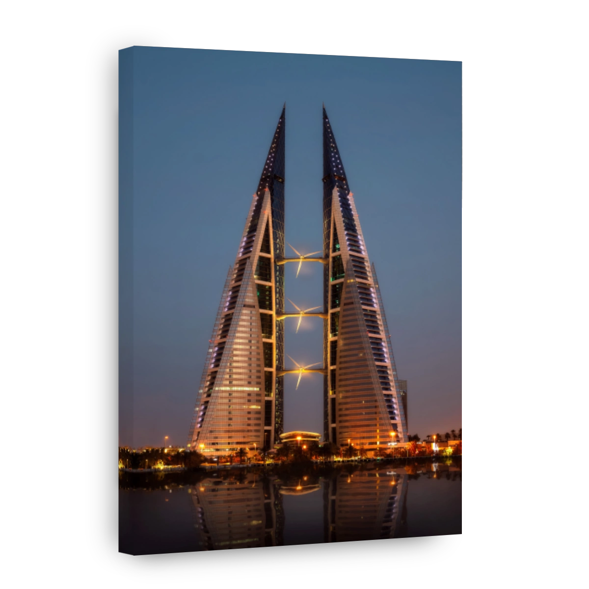 Manama, Bahrain skyline at night taken in April 2022