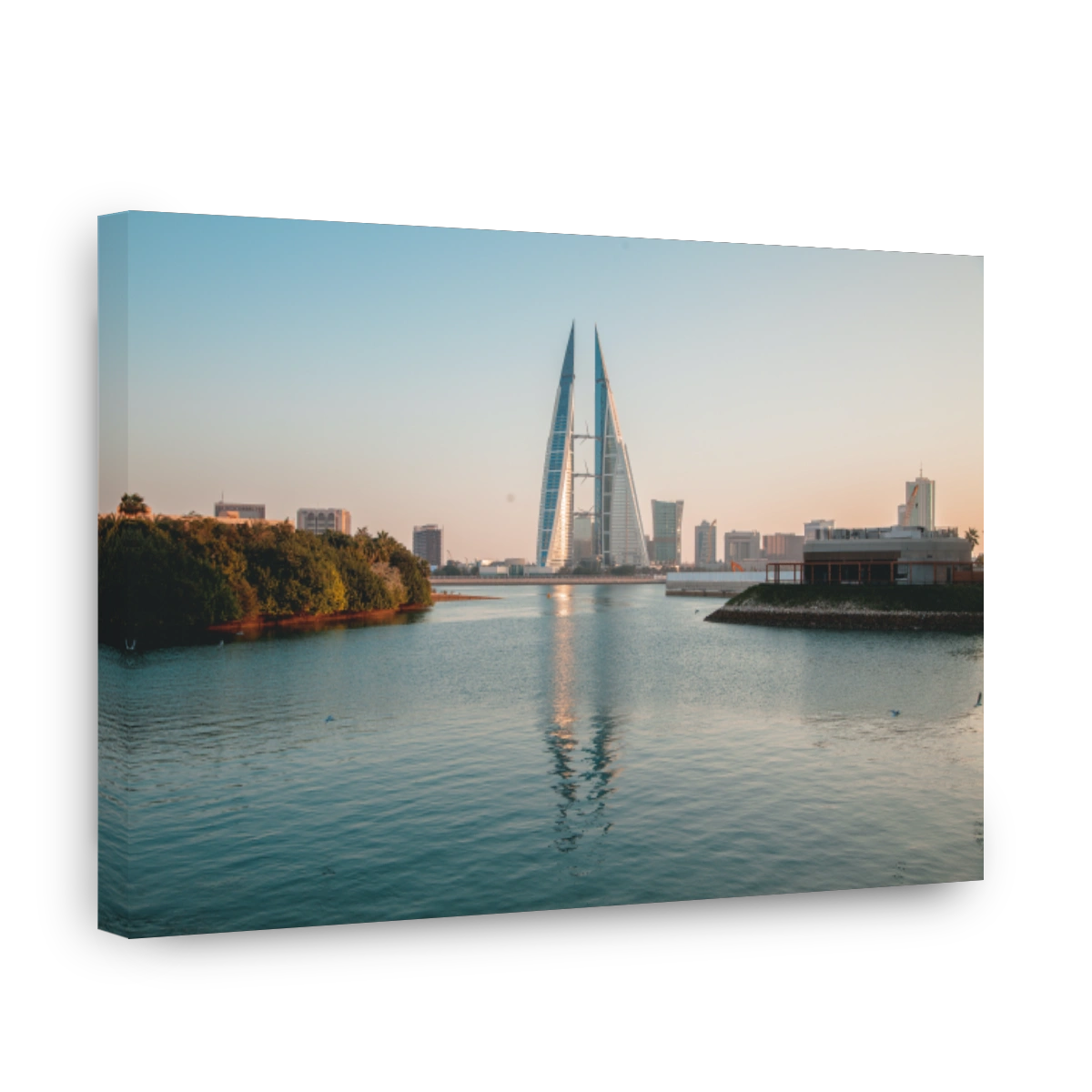 Bahrain World Trade Center in the Evening