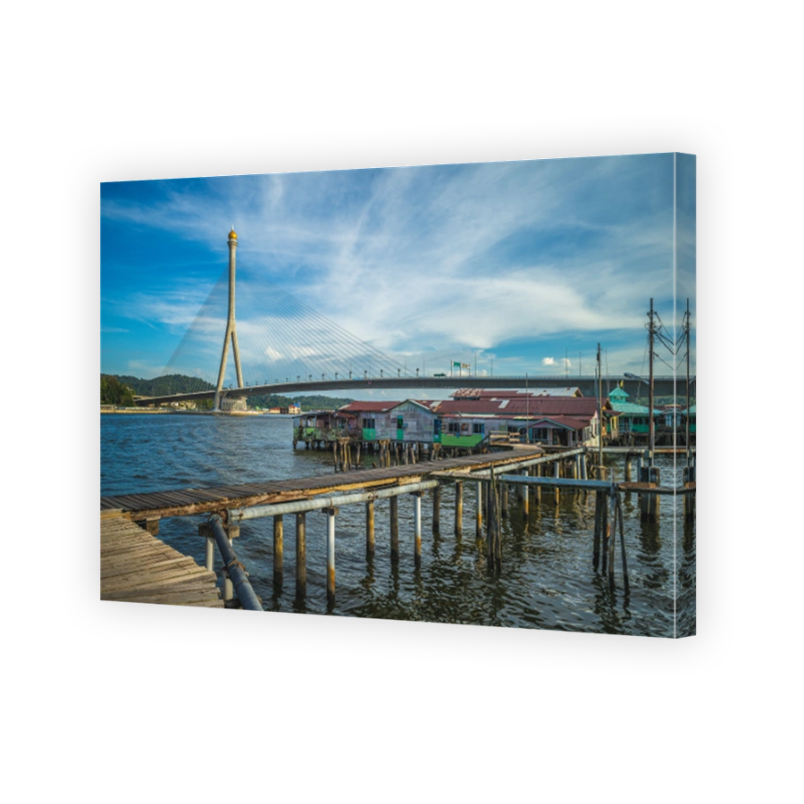 scenery of kampong ayer, brunei