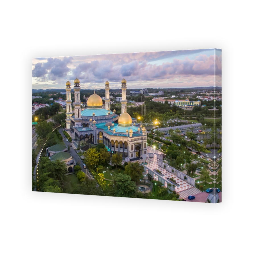 aerial view of mosque Jame' Asr Hassanil Bokliah at Brunei Darussalam