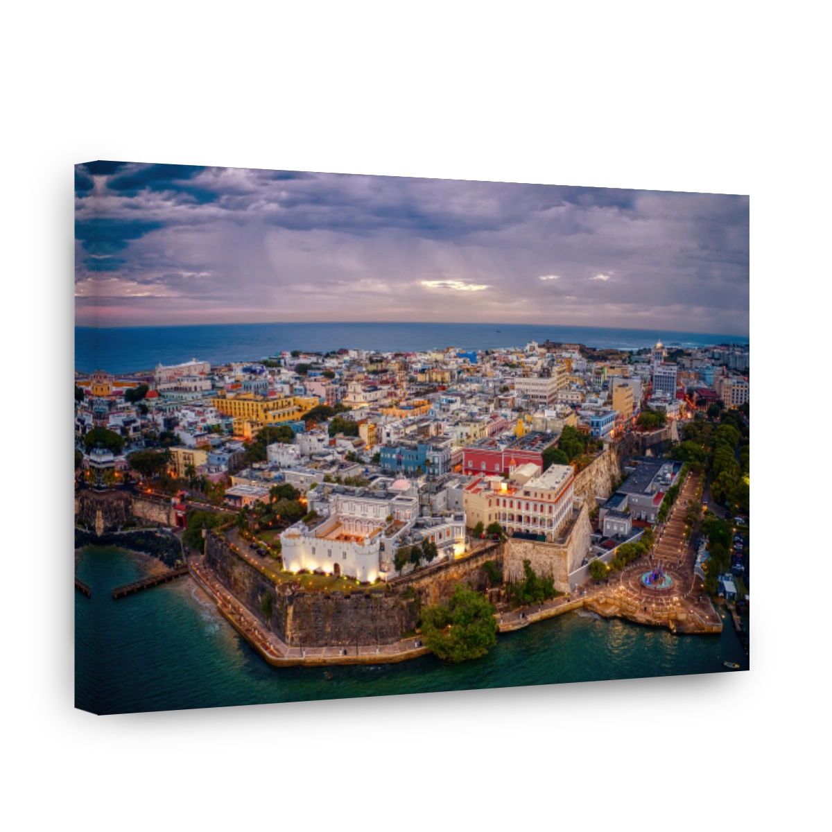 Aerial View of old San Juan, Puerto Rico at Sunrise/Sunset