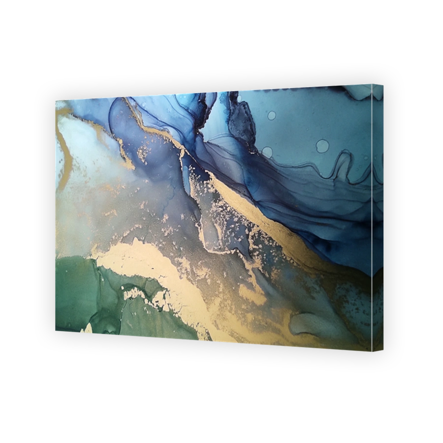 Abstract fluid art alcohol ink texture blue teal colors