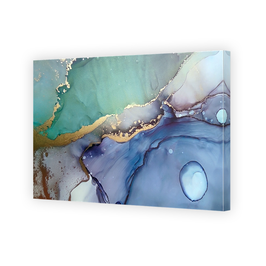Abstract fluid art alcohol ink texture blue teal colors