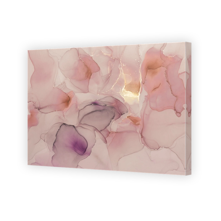 Abstract Alcohol ink Art with pink and gold accents