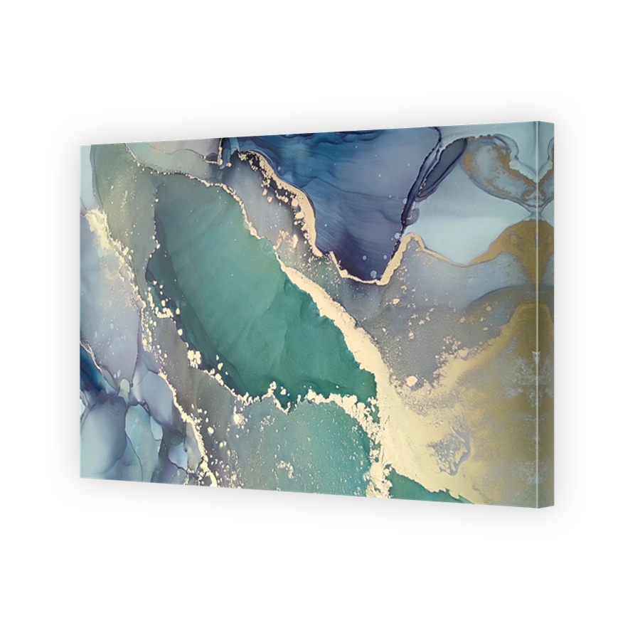 Abstract fluid art alcohol ink texture blue teal colors
