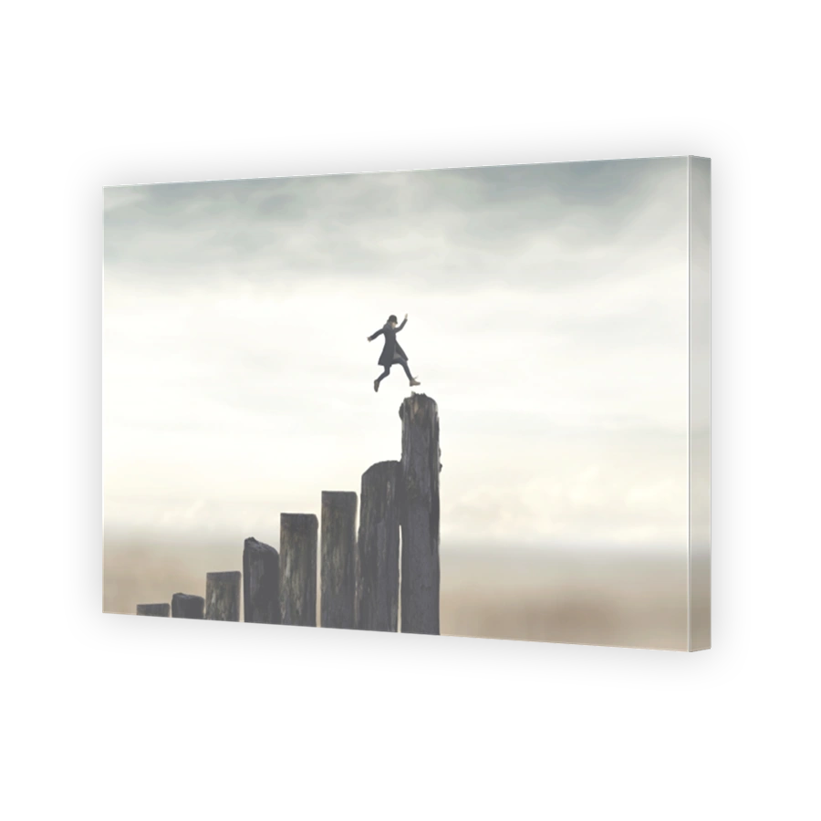 person running fast to successfully reach the top
