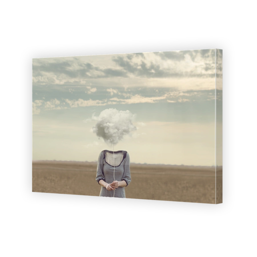woman's head Replaced by a soft cloud