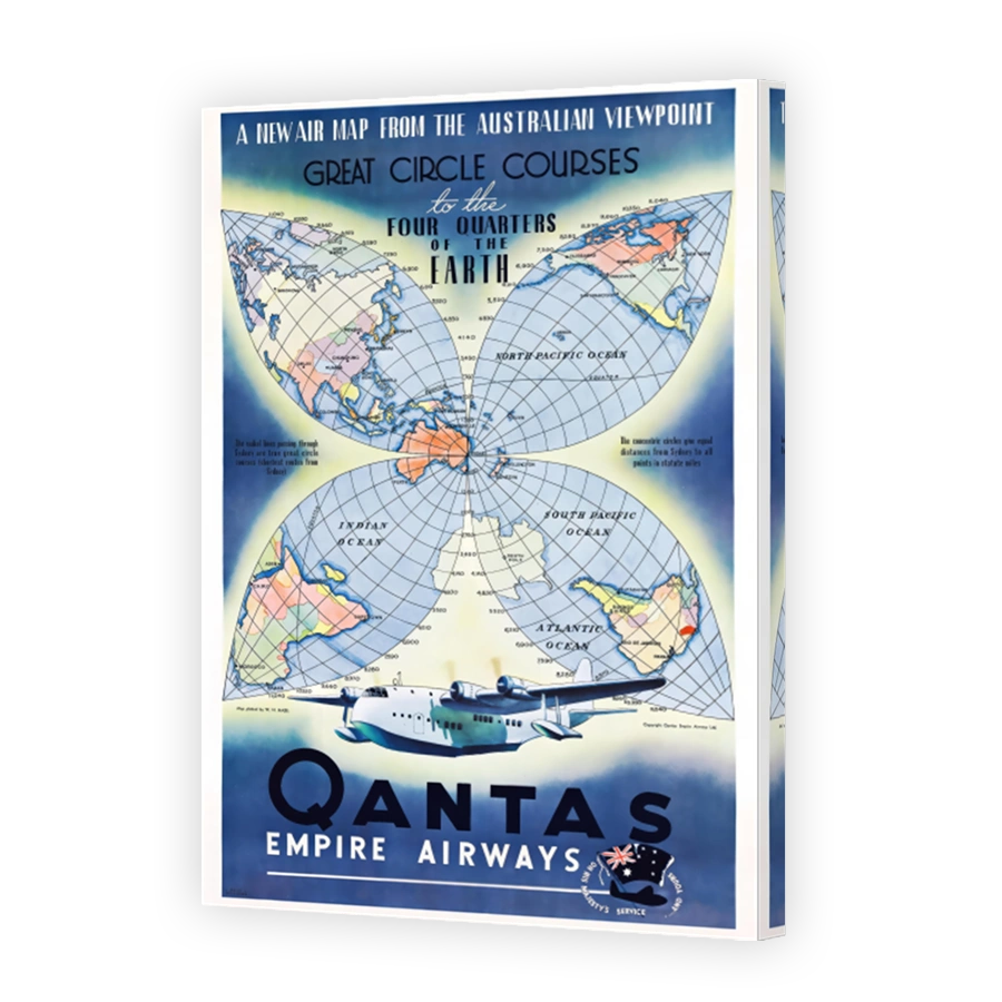 Tp1849    Qantas, A New Air Map From The Australian Viewpoint, C. 1939