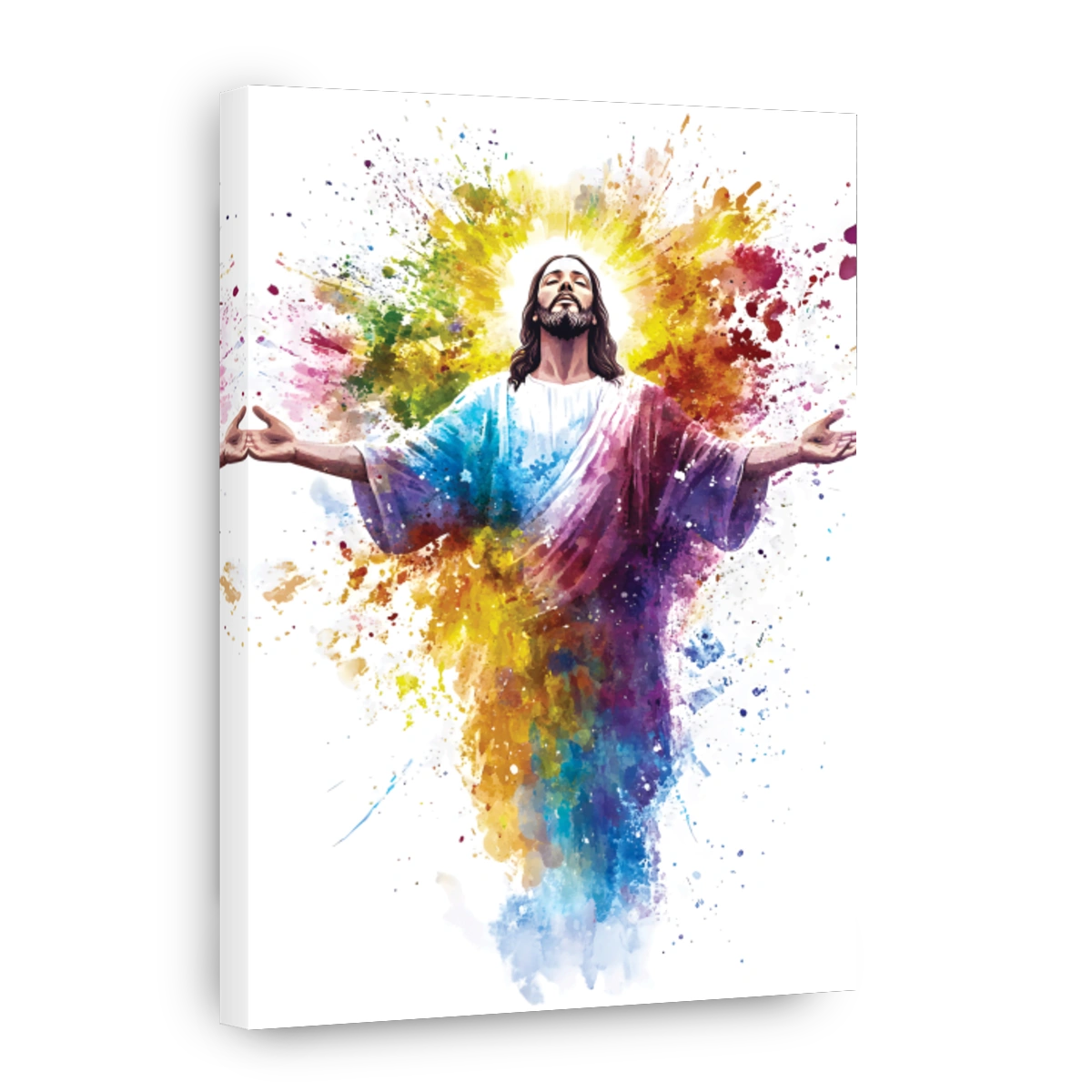 Jesus Christ in Rainbow Splatter