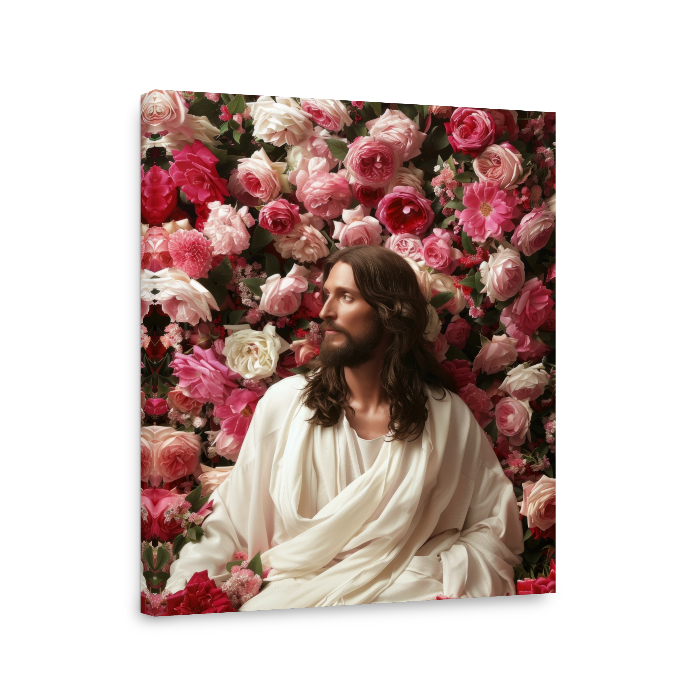 Jesus Surrounded by Roses Digital Art