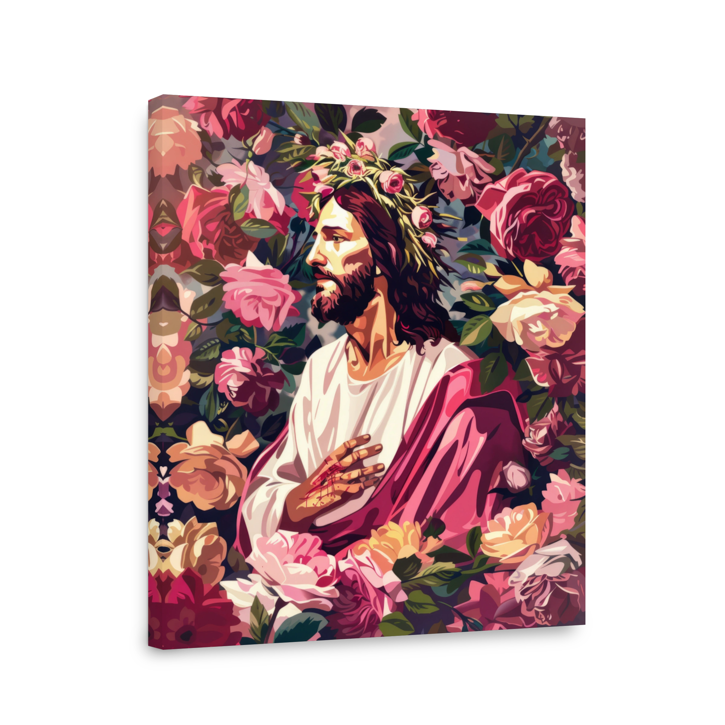 Jesus Surrounded by Roses Digital Art