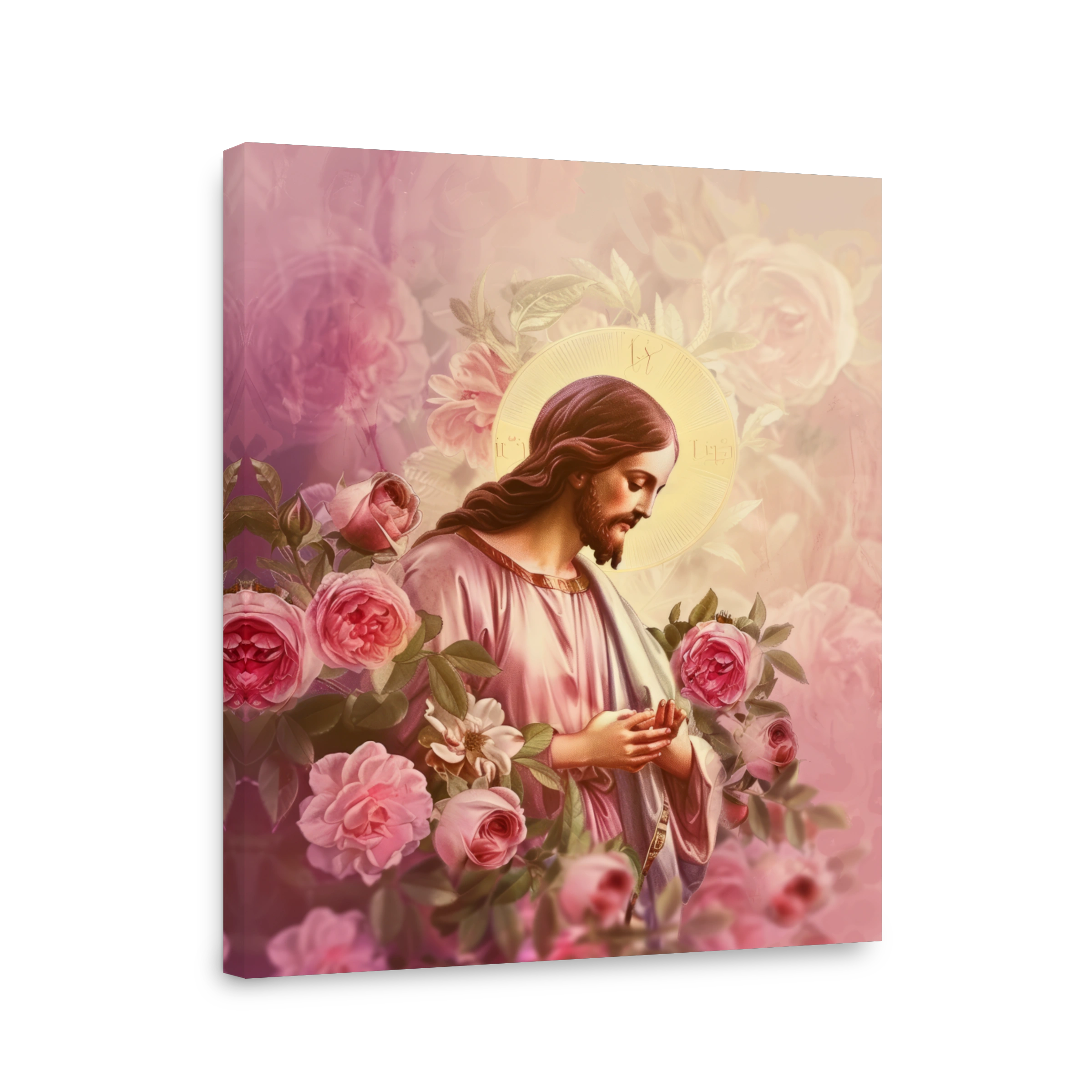 Jesus surrounded by roses digital art