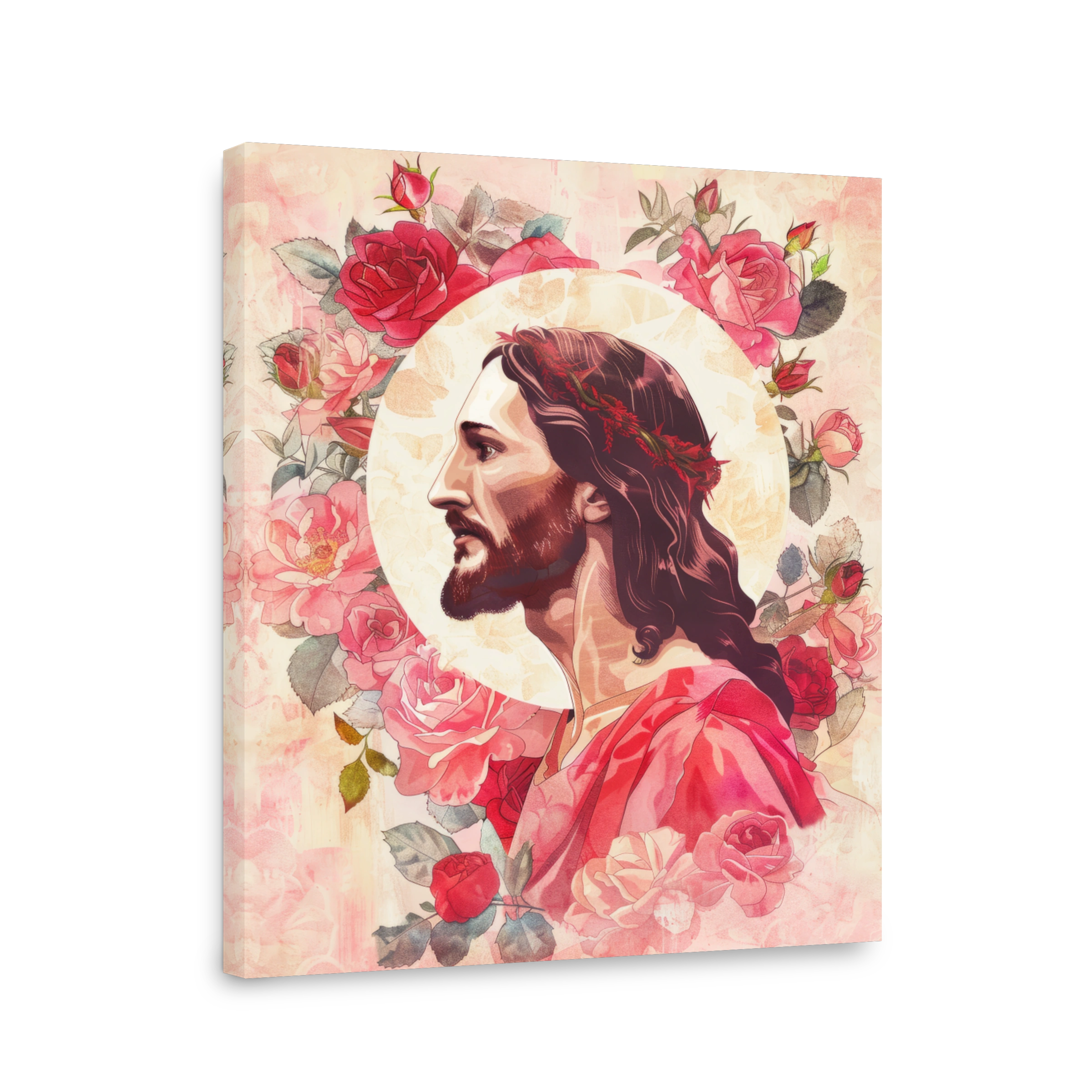 Jesus Surrounded by Roses Digital Art