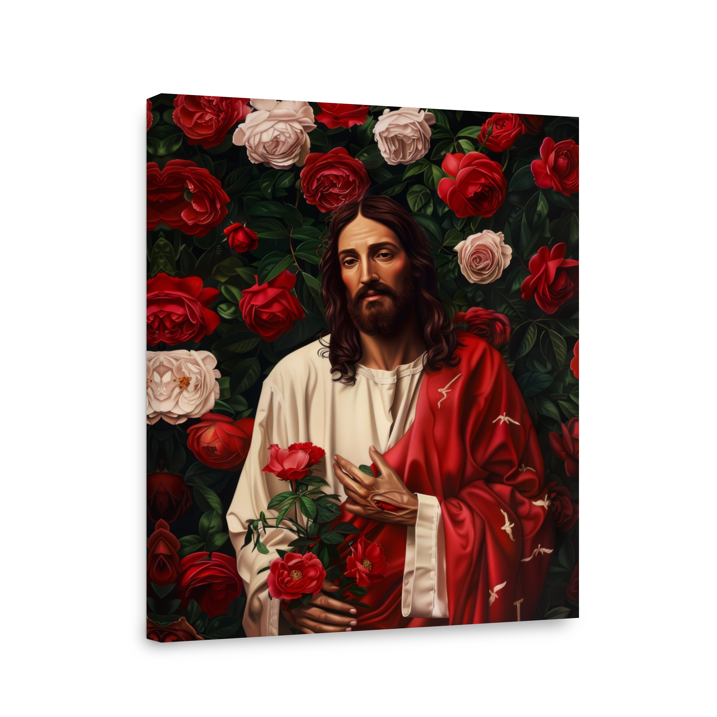 Jesus Surrounded by Roses Digital Art
