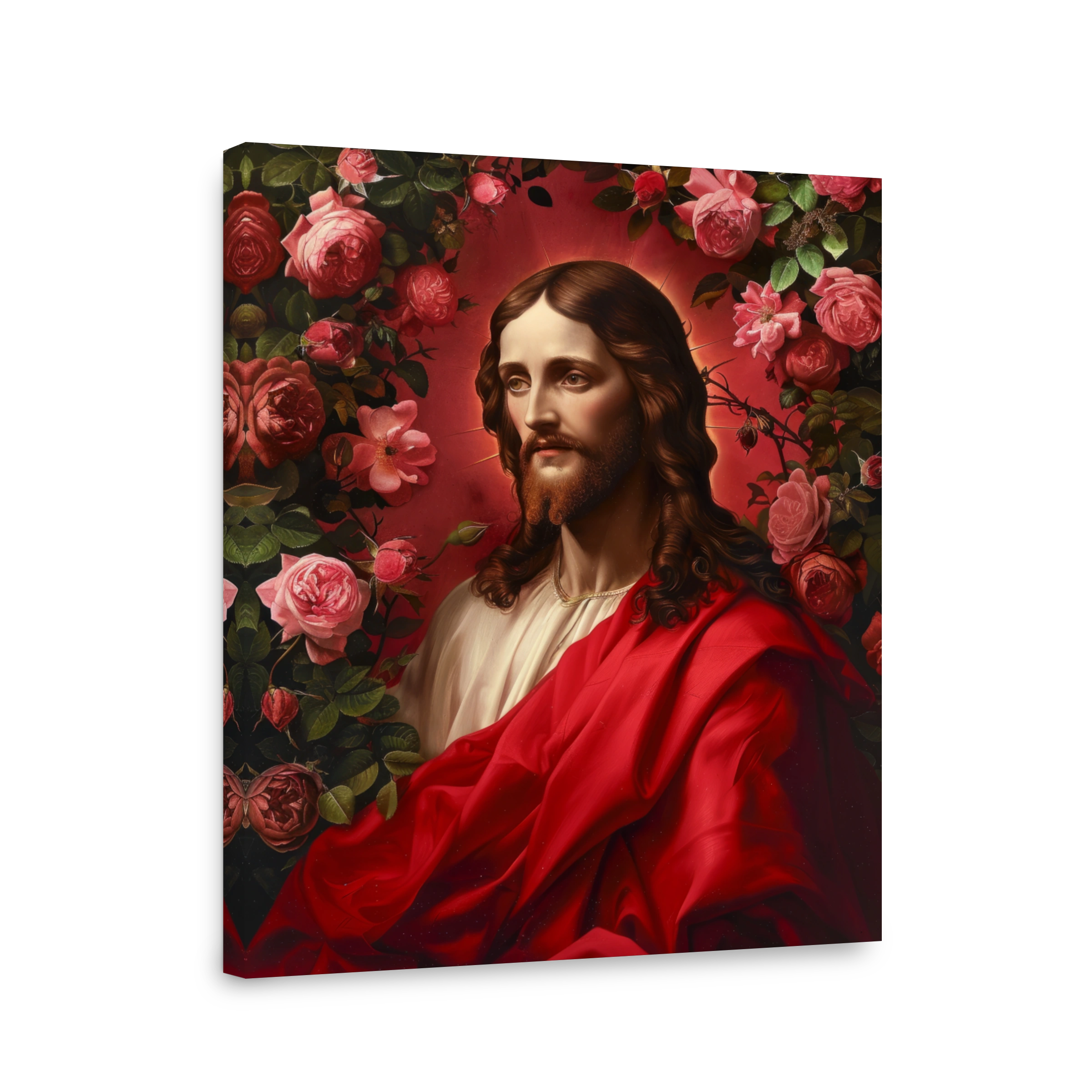 Jesus Surrounded by Roses Painting