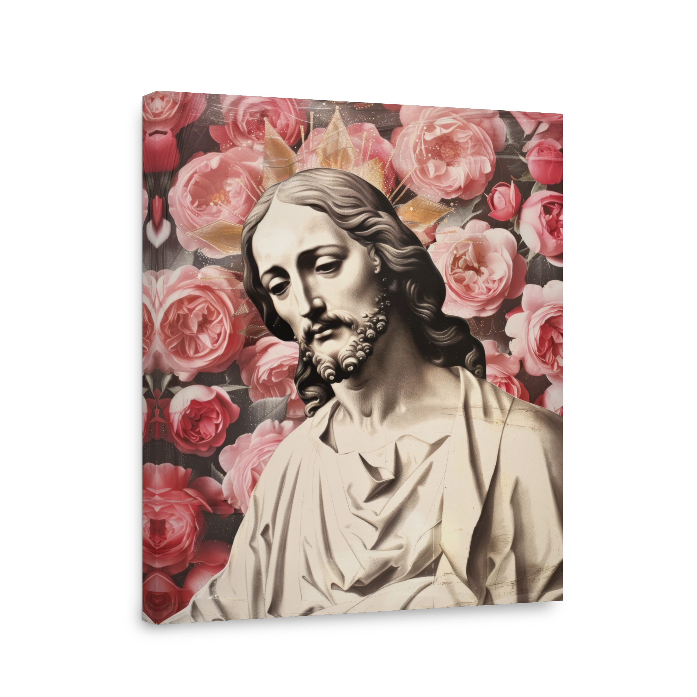 Serene Jesus With Roses Art Print