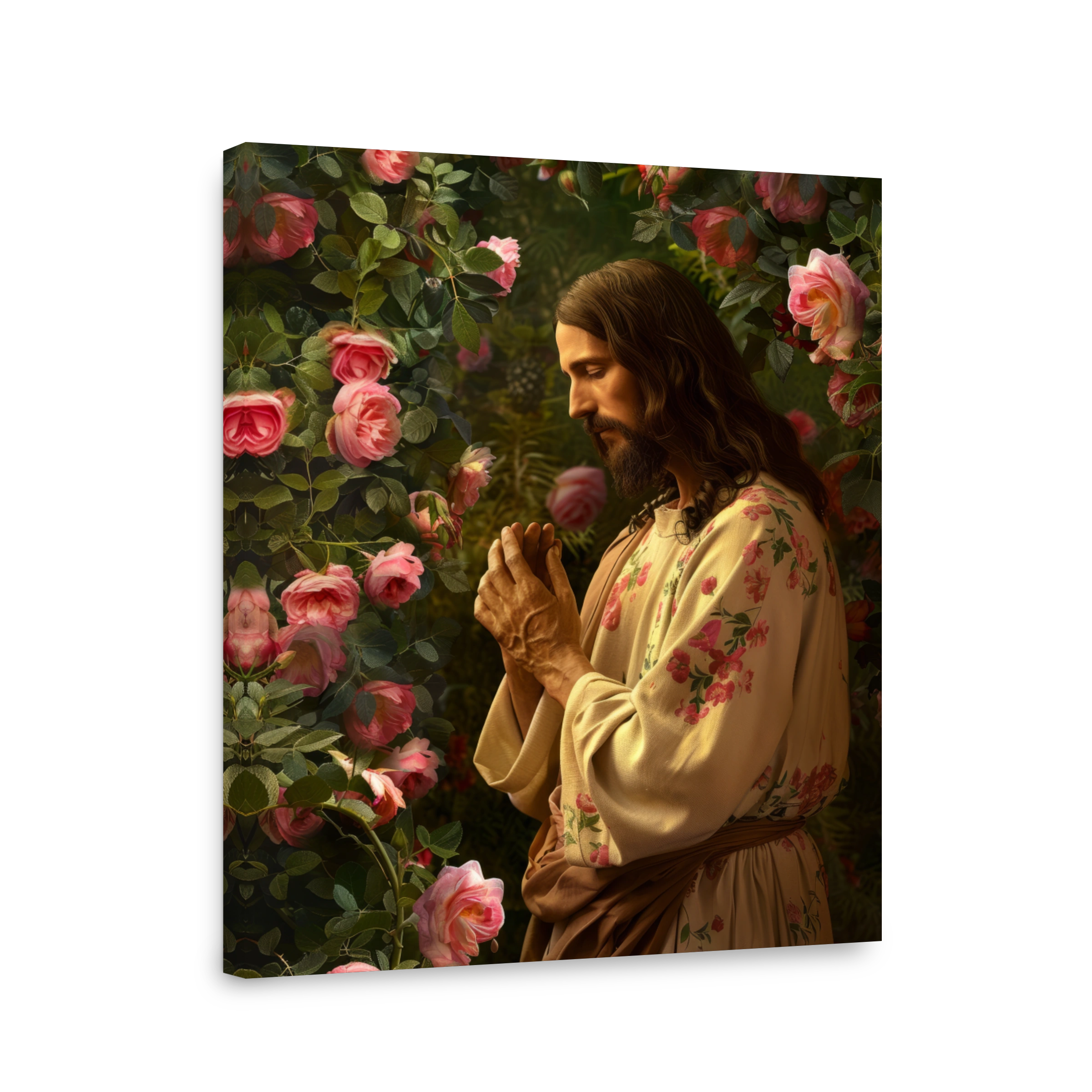 Jesus in a Rose Garden Contemplative Digital Art