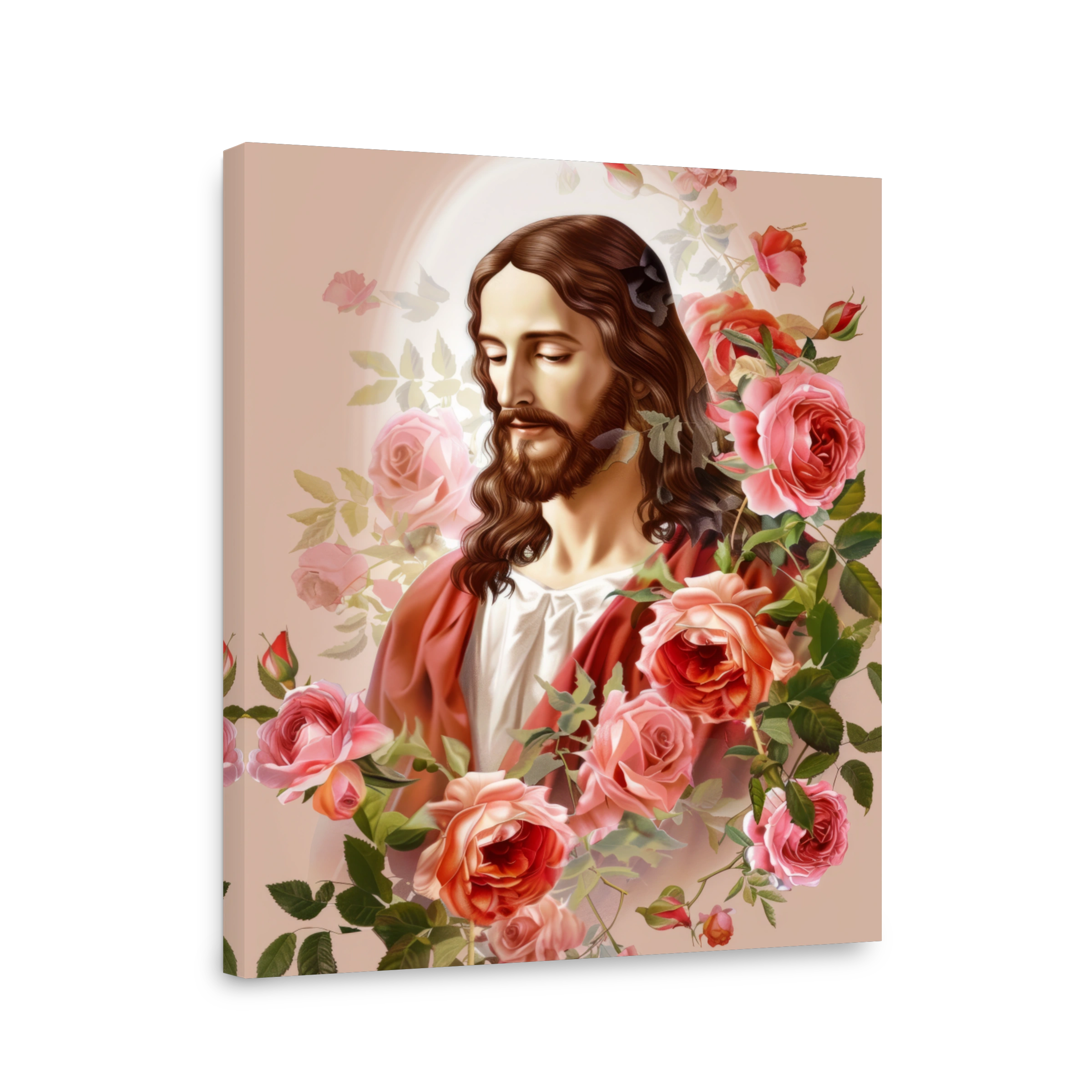 Jesus Surrounded by Roses Digital Art