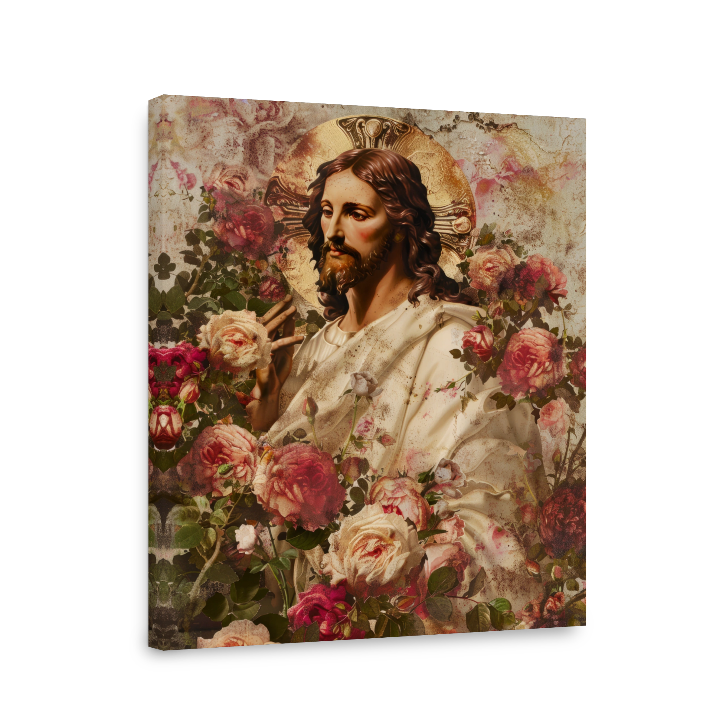 Jesus Surrounded by Roses Digital Art