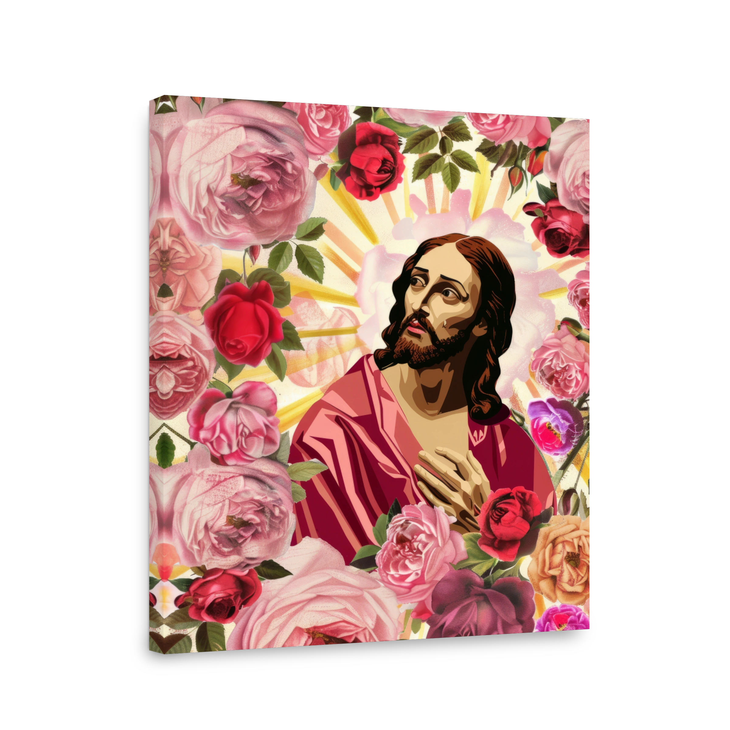 Jesus Surrounded by Roses Digital Art