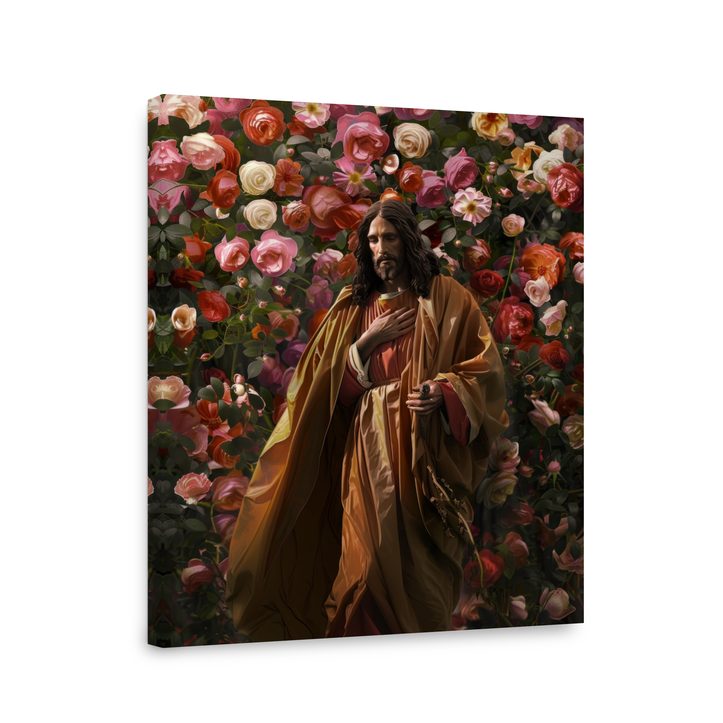 Serene Jesus surrounded by roses