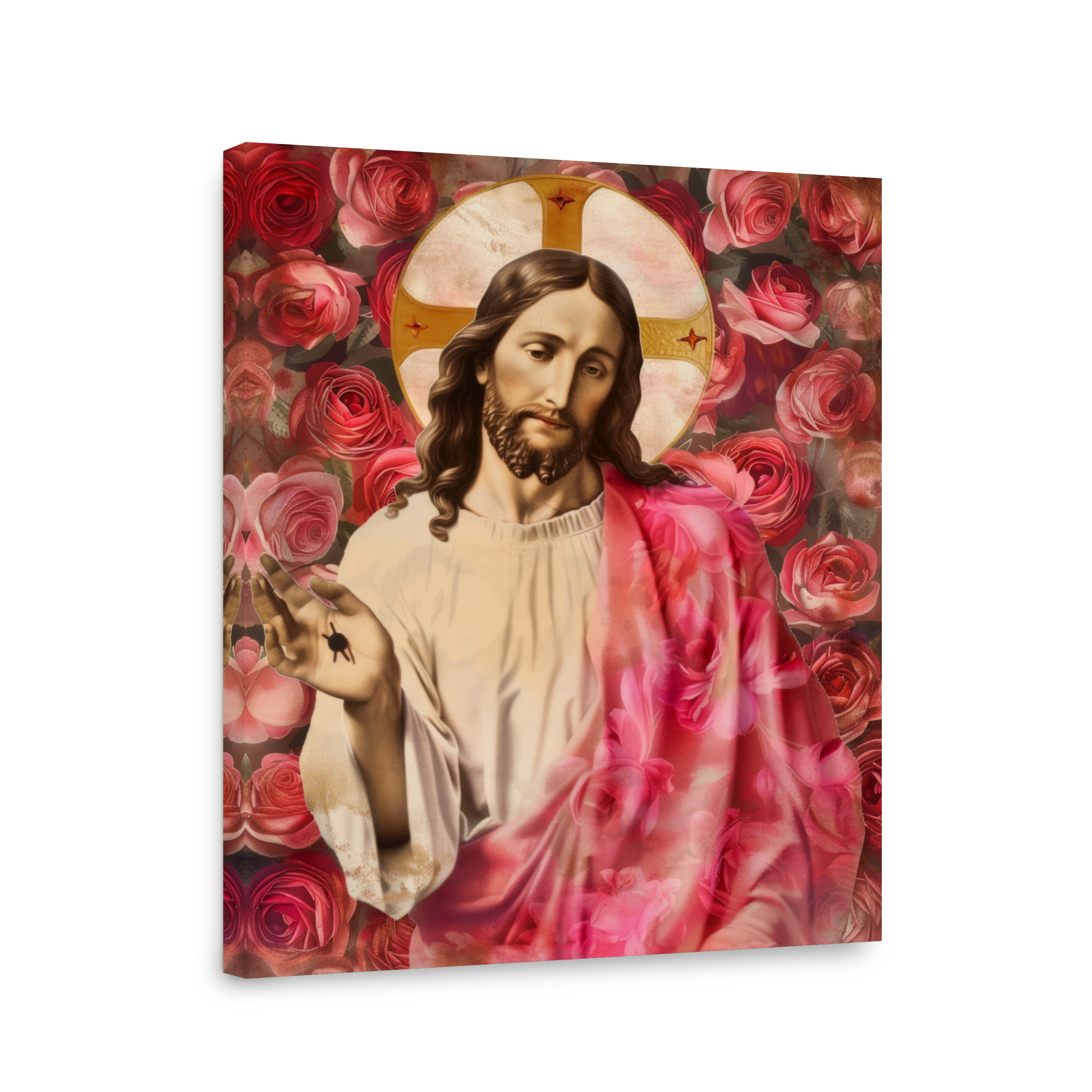 Jesus Surrounded by Roses Digital Art