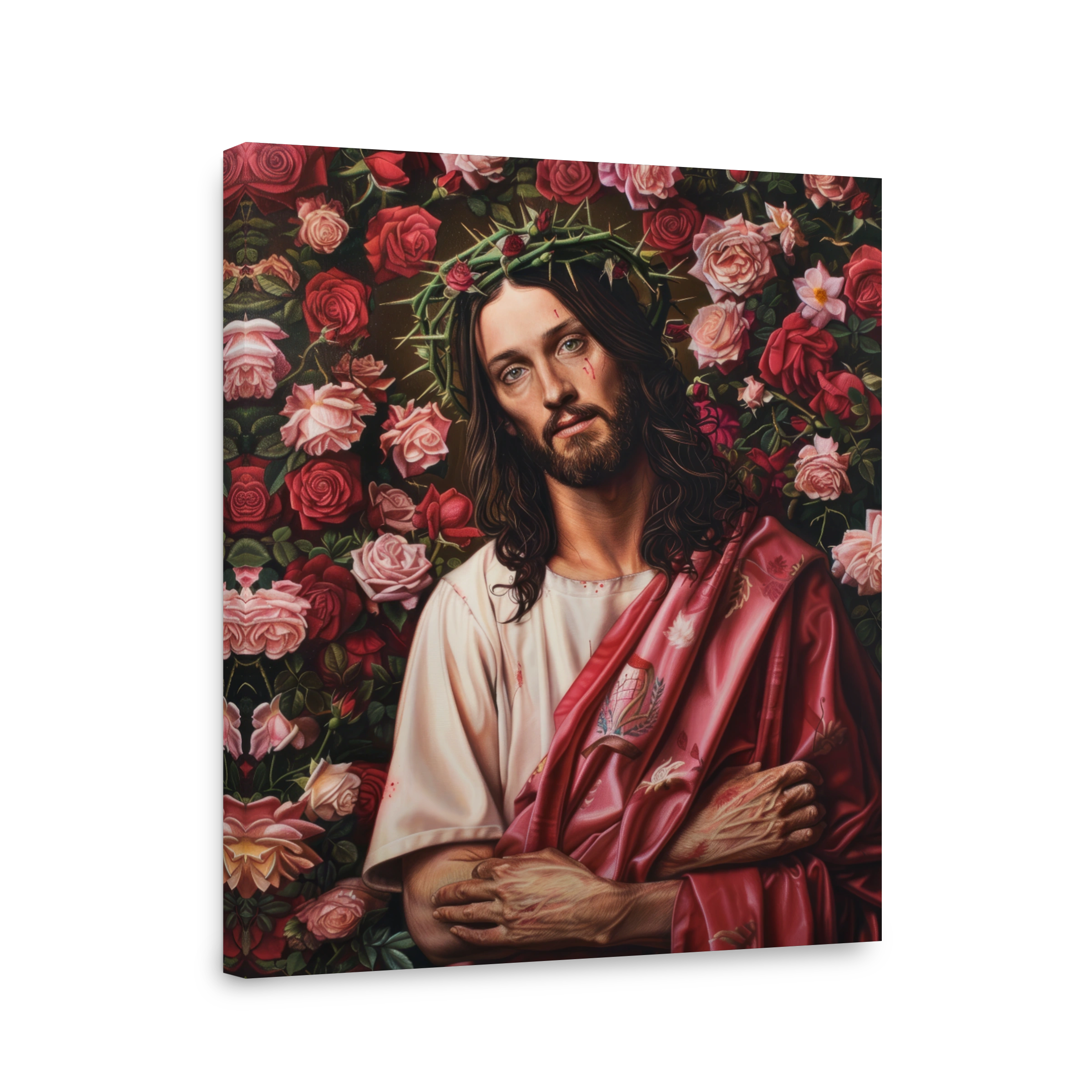 Jesus Christ with Roses Oil Painting