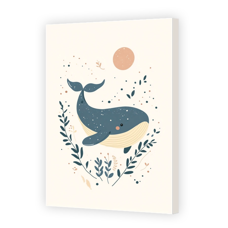 Whimsical Whale Digital Art for Nursery
