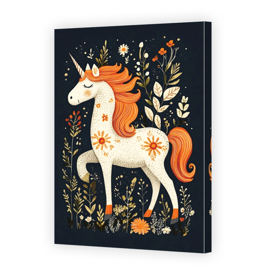Whimsical Unicorn Digital Art for Nursery Walls