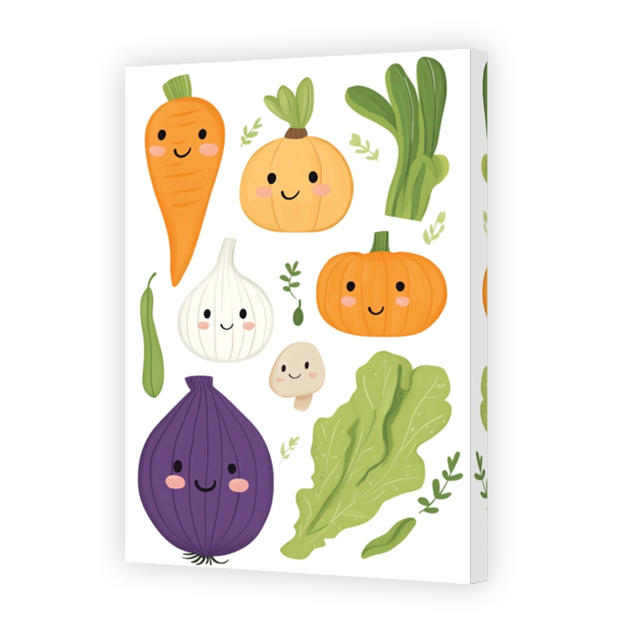 Playful Cute Vegetable Illustrations for Kids