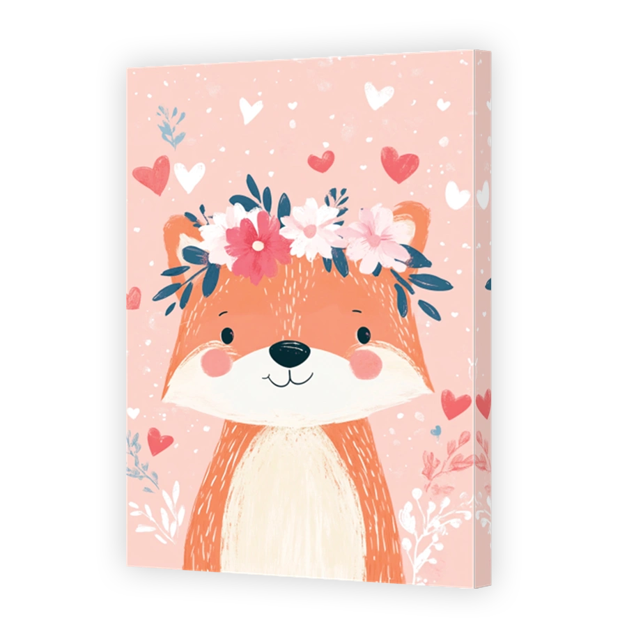 Playful Fox with Flower Crown Digital Art