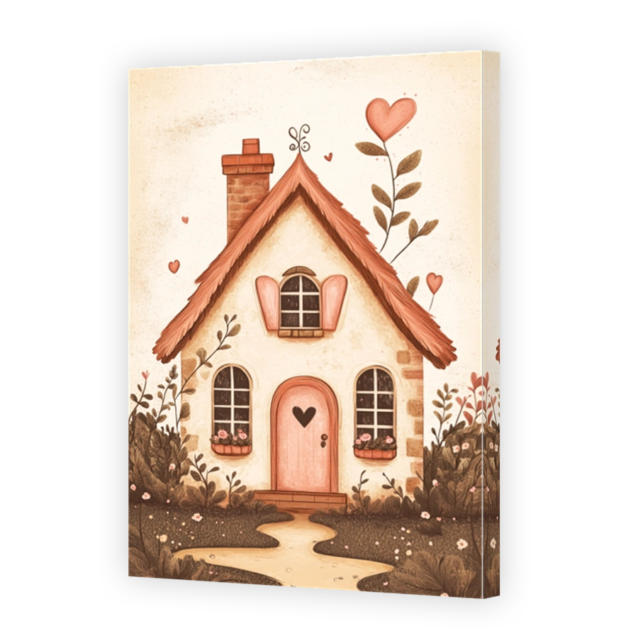 Whimsical Cottage with Heart Details
