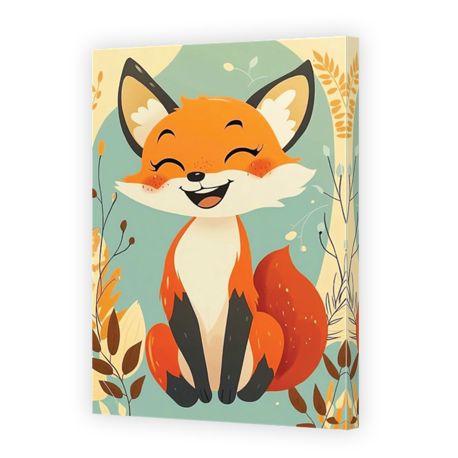 Joyful fox digital art for nurseries
