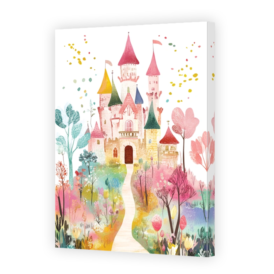 Whimsical Castle Digital Art for Nurseries
