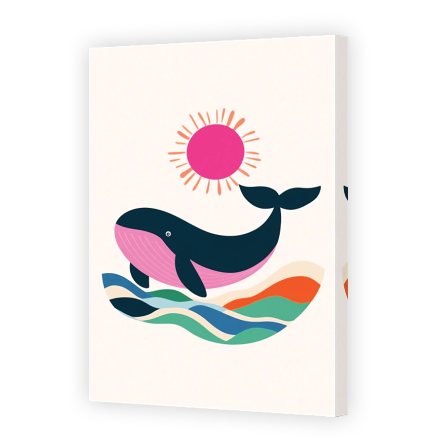 Playful whale and sun digital art