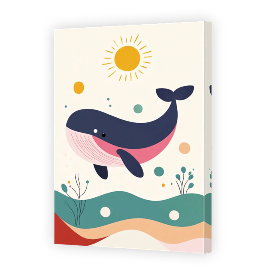 Playful whale and sun digital art