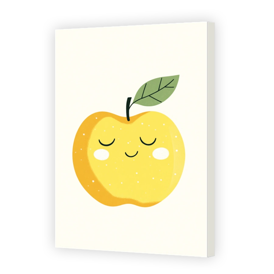 Happy Yellow Apple Artwork
