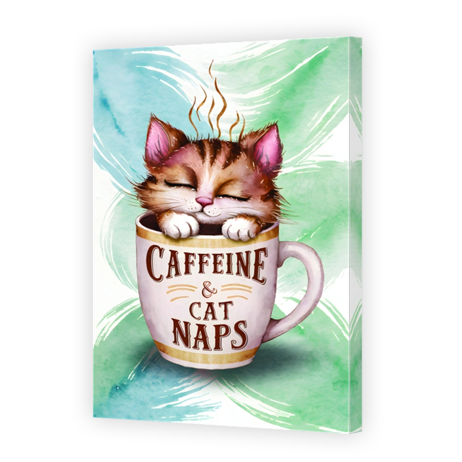 Adorable Cat in Coffee Cup Art