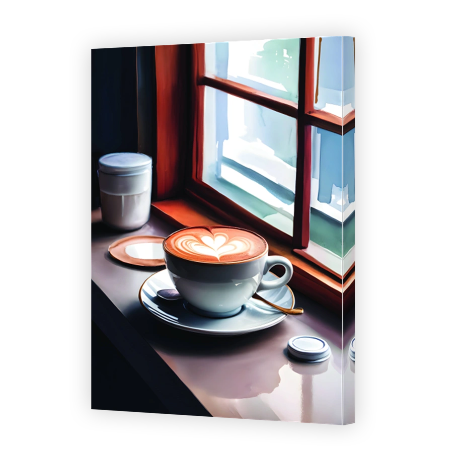 Latte Art Coffee by the Window