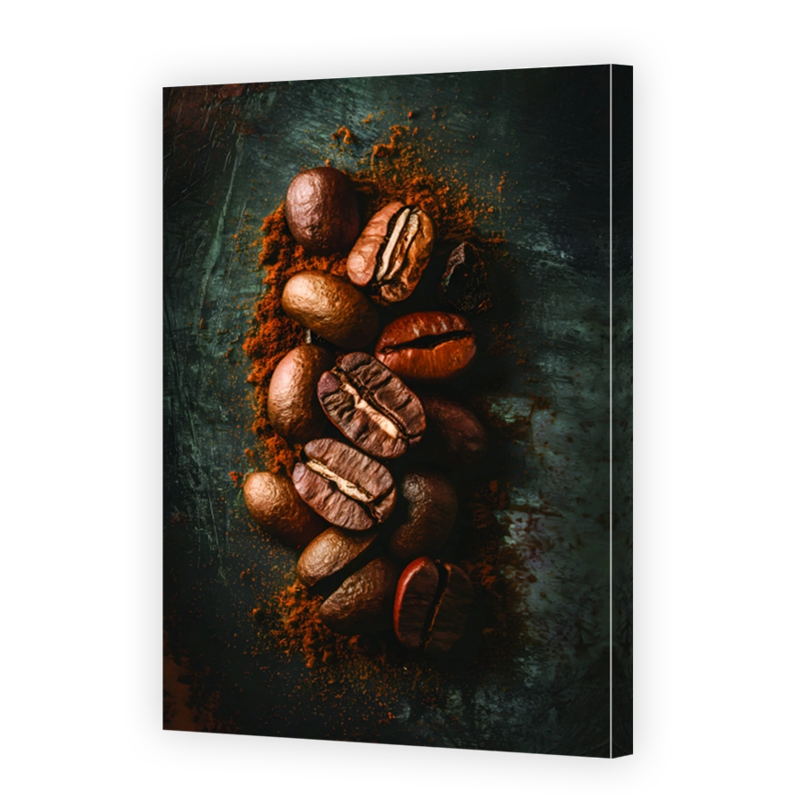 Rich Coffee Beans and Powder
