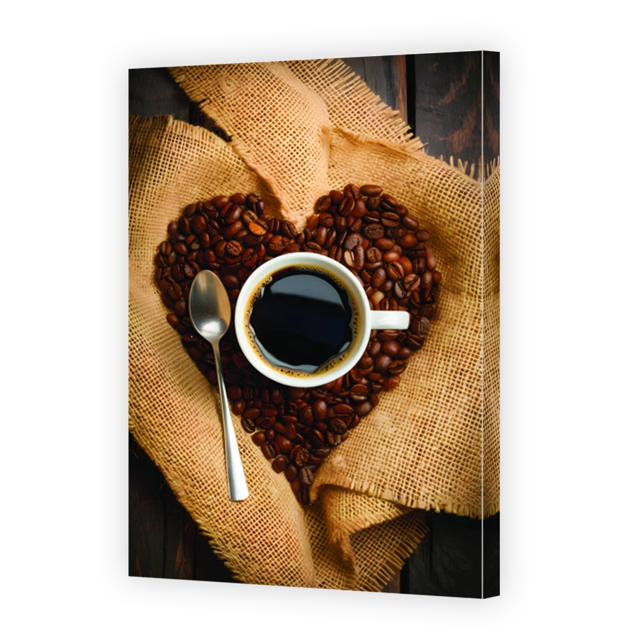Heart of Coffee Beans Wall Art