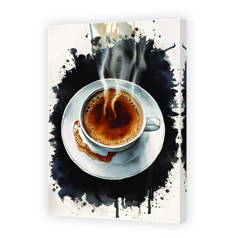 Steaming Cup of Coffee Art