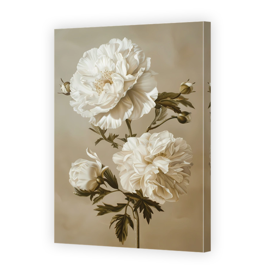 Elegant White Flowers Digital Art