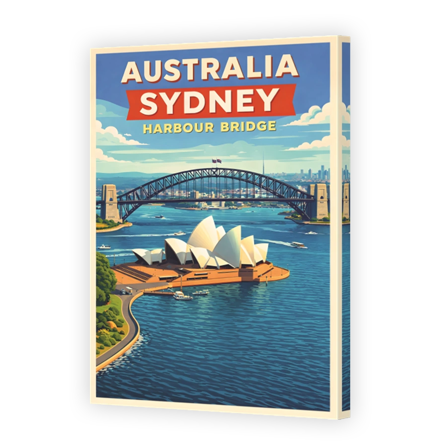 Vibrant Sydney Harbour Bridge and Opera House Poster